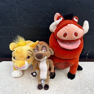Disney Timon Pumbaa Simba The Lion King Large Plush With Grub Bugs